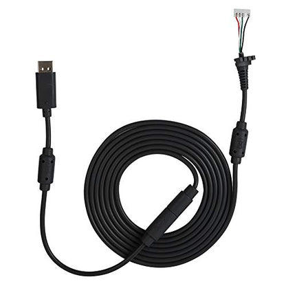8.2FT USB 5Pin Gamepad Cable Replacement Wire with Breakaway Adapter for 360, Replacement Cable for 360 Controller USB Cable for 360 (Black) - color: Black