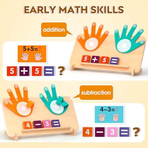 MOTREE Preschool Learning Toys for Toddlers 2-4, Educational Math Manipulatives Number Counting Blocks for Kids, Montessori Toys for 3-5 Year Old Boys Girls Birthday Gifts