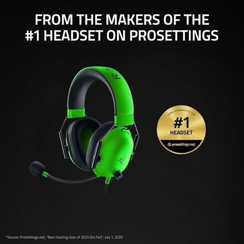 Razer BlackShark V2 X Gaming Headset, 3.5mm Audio Jack, Green - color: Green, size: 3.5 mm, style: PC