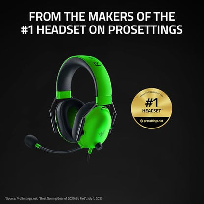 Razer BlackShark V2 X Gaming Headset, 3.5mm Audio Jack, Green - color: Green, size: 3.5 mm, style: PC