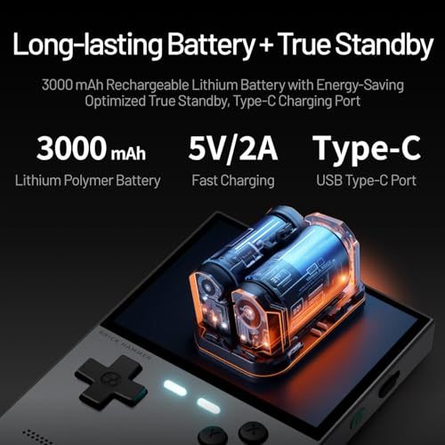 TRIMUI Brick Hammer Retro Handheld Game Console – Metal CNC Aluminum Alloy Body, 3.2" IPS Screen, 8GB Storage, Expandable to 1TB, Built-in 3000mAh Battery - style: Grey-64G