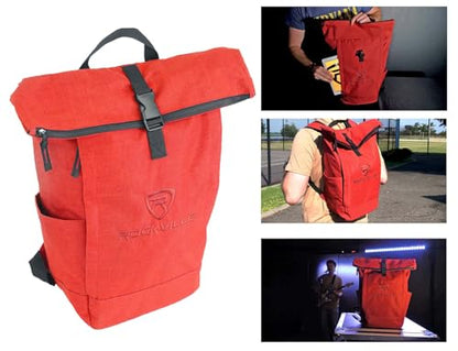 Rockville RPAK Burned Red Durable Backpack Bag with Padded Laptop Pocket | Stylish Nylon Fabric, Fits 15" Laptop, Hidden Zippered Pocket, Adjustable Straps, 2 Side Pockets - color: Red