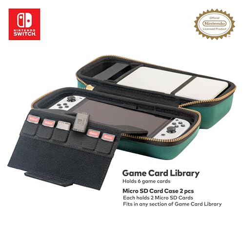 R.D.S. INDUSTRIES, INC. – Game Traveler Deluxe Licensed System Case Designed for Nintendo Switch or OLED, Legend of Zelda Tears of the Kingdom, Green Medium (NNS4000G)