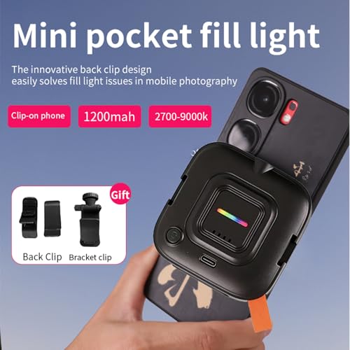 LICAEVEY RGB Video Photography Lighting, 2700K-9000K Portable LED Fill Light Panel with Clip Mount, 55 Beads CRI95+ On Camera Light for Content Creator, Vlog, Streaming