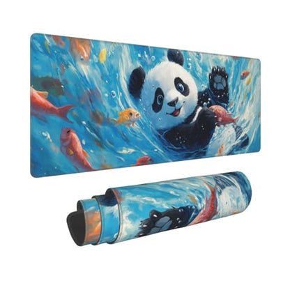 Cute Panda Mouse Pad XL Large Mousepad Non Slip Rubber Base Desk Mat for Laptop Computer Gaming 31.5" X 12" - color: Cute Panda
