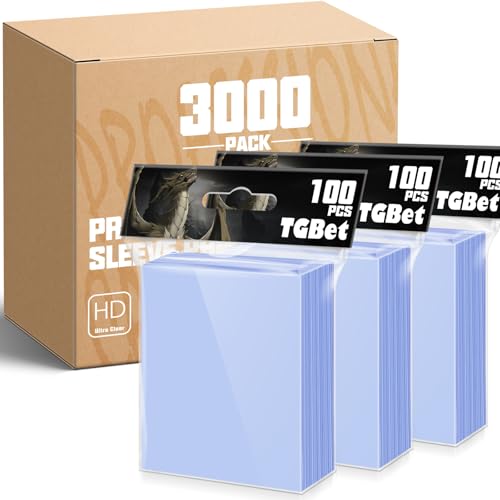 3000 Count MTG Card Sleeves Top Loaders for Trading Cards, Clear Baseball Card Sleeve, Soft Penny Card Sleeves Protectors Fits MTG Cards, Sports Cards, Game Cards - color: 3000p
