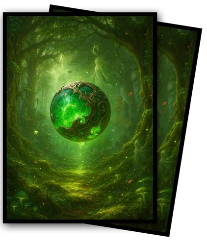 MTG Card Sleeves - Element Series (Earth/Fire/Wood/Water/Dark) - Ultra Clear Front & Matte Finish Back, 100 Count Standard Size Matte Art Sleeve for Magic The Gathering (Worldheart Seed) - color: Worldheart Seed