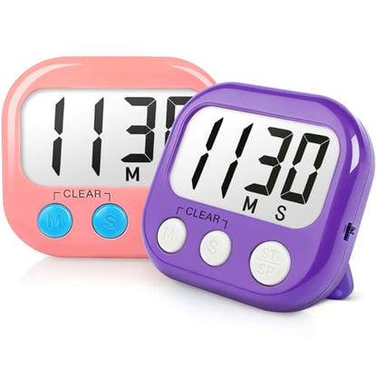 Classroom Timers for Teachers Kids Large Magnetic Digital Timer Teacher Supplies 2 Pack-Pink Purple - color: Pink Purple