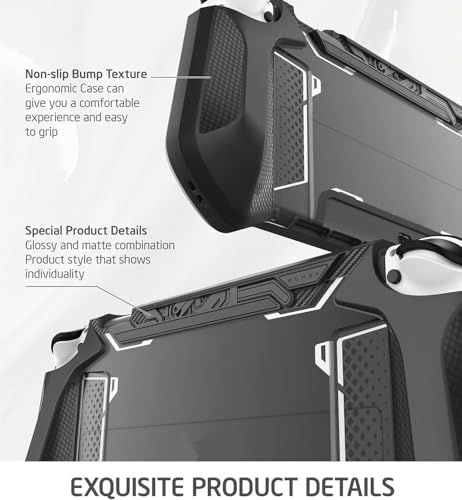 Mumba Dockable Case for Nintendo Switch OLED 2021, Blade Series TPU Grip Protective Cover Accessories Compatible with 7 Inch and Joy-Con Controller (Black) - color: Black