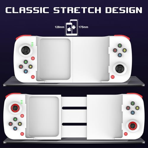 Megadream Mobile Game Controller Gamepad for iPhone iOS Android PC: Works with iPhone 16/15/14/13/12/11, iPad, Samsung Galaxy, TCL, Tablet, Call of Duty, Asphalt 8/9 - Directly Play (White) - color: White