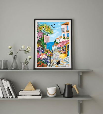 Puzzles for Adults 1000 Pieces,Charming Coastal Path Jigsaw Puzzle with 1:1 HD Poster, Perfect Interlocking No Dust, Stress Relief Ideal Gift for Family Games - color: Charming Coastal Path