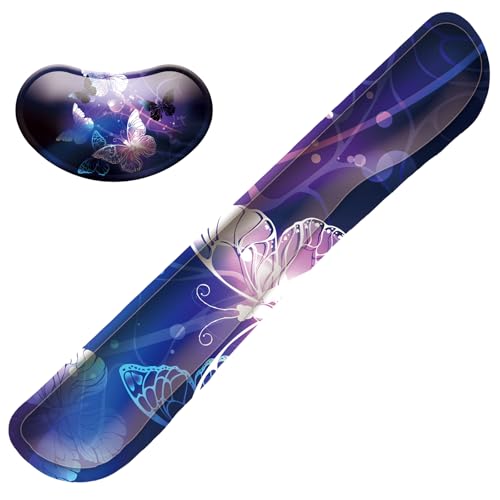 Keyboard Wrist Rest Mouse Wrist Support Set, Memory Foam Wrist Rest Pad for Computer Laptop Keyboard Mouse, Ergonomic Wrist Cushion Support for Typing Pain Relief, Gaming Home Office, Butterfly - color: Butterfly