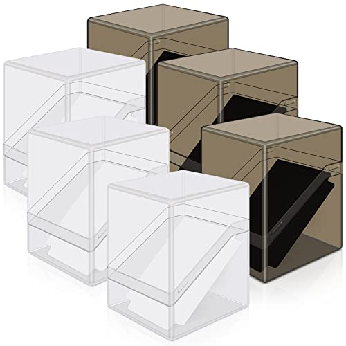 Mlikero Card Deck Cases, 6 Pack Acrylic Commander Deck Box Holding 100+ Sleeved Cards with 6 Dividers, Sturdy Card Storage Box Fit for MTG, TCG, Sports Cards (Clear&Black) - color: Clear&Black, size: 6 Pack