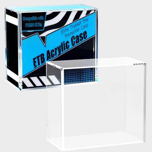 Acrylic ETB Protector Case Magnetic Ultra Thick 8mm + 5mm Elite Trainer Box Acrylic Display Case Stackable Hard Compatible with PKMN Elite Trainer Boxes with Strong Magnets Easy Top Loading - size: 7.4"L x 3.6"W x 6.6"H