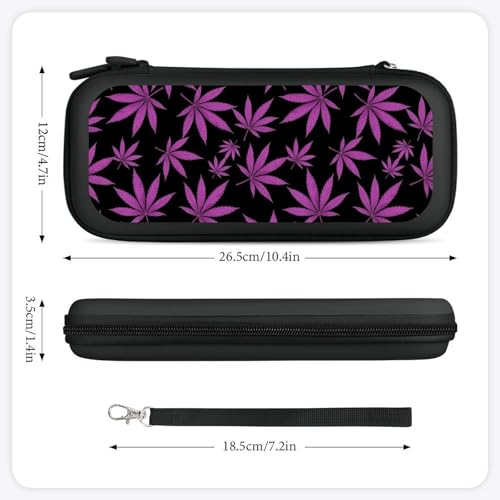 Portable Hard Shell Case Compatible with Nintendo Switch, Shockproof Game Console Holder Bag with Carrying Straps, Purple Weedleaf Leaves - color: Design (220)