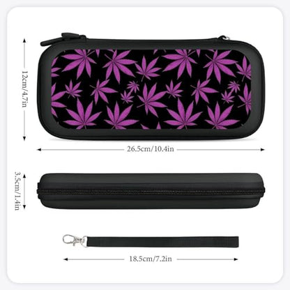 Portable Hard Shell Case Compatible with Nintendo Switch, Shockproof Game Console Holder Bag with Carrying Straps, Purple Weedleaf Leaves - color: Design (220)