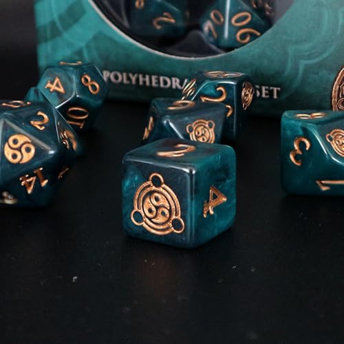 Polyhedral Dice Set - Dice Set for DND, Pathfinder & Tabletop RPGs (Monk)