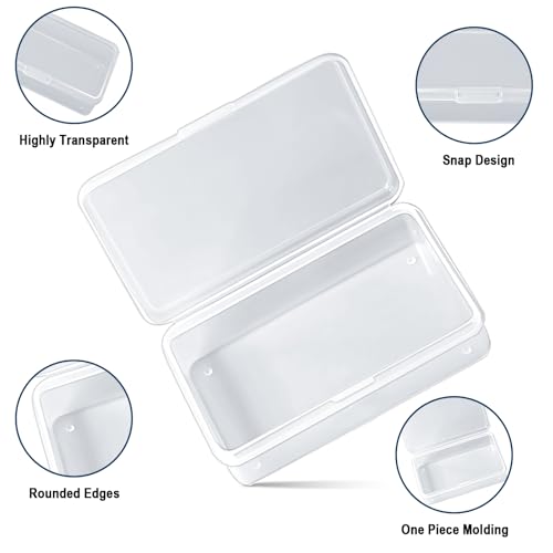 Blank Card Case, 6 Pack Clear Plastic Card Deck Box, Snaps Closed | Storage Box for Base Ball Trading Cards, Business Cards & More - color: 6 PCS Clear