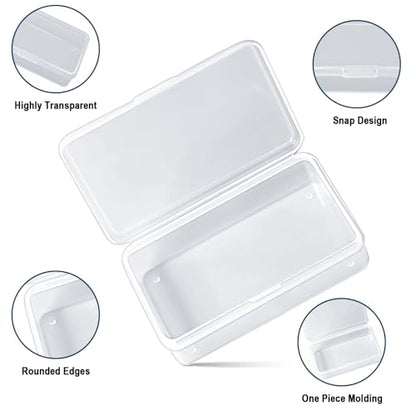 Blank Card Case, 6 Pack Clear Plastic Card Deck Box, Snaps Closed | Storage Box for Base Ball Trading Cards, Business Cards & More - color: 6 PCS Clear