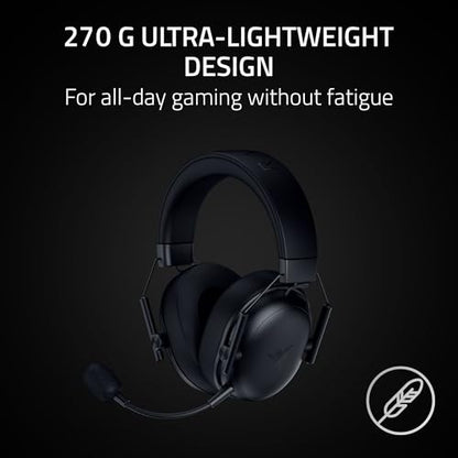 Razer BlackShark V3 X HyperSpeed Wireless Gaming Headset for PC: 50mm Drivers - Cardioid Mic - 2.4 GHz, Bluetooth, USB - Works with Mac, PS5, Nintendo Switch, Smartphone - 70 Hr Battery - Black - color: Black, style: PC