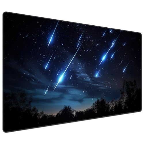 DEGDFSGR for MTG Playmat 24 x 14 inches for TCG Playmats Non-Slip Rubber Base Commander Playmat HD Cover for Magic The Gathering Play Mat Iorcana Trading Card Game,Blue Sky Meteor Streaks - color: Blue Sky Meteor Streaks, size: 24" x 14"