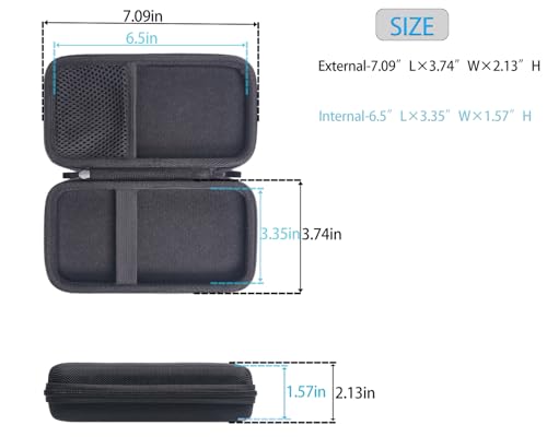 inDomit Hard Protective Travel Case Compatible with WELLST·G/TaddToy/Beijue 16-Bit - Portable Retro Game ,Black(CASE ONLY)