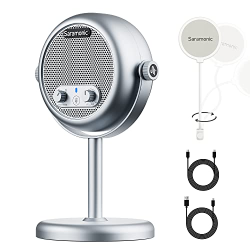 Saramonic XMIC Z4 USB Condenser Microphone with Pop Filter & Thread Adapter for PC, Mac, Gaming, Recording, Streaming, Podcasting, Studio Computer Mic with Noise Cancelling, 2 Pickup Patterns