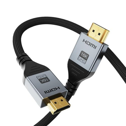 16K HDMI 2.2 Cable 10FT, 96Gbps Ultra High Speed 16K@60Hz 8K@120Hz 4K@480Hz HDMI Cord, HDCP 2.3 & HDR10 HDMI Cables for PS5/Xbox Series X|S/Roku TV/Gaming PC/Monitor/Blu-ray/Projector - size: 10 FT