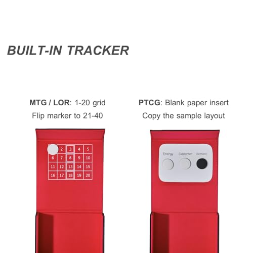 Pocket Dice Box (Adventurer Module) - Built-in Life Tracker - Fits 15 Counter Dice (15 mm) or 30+ Unsleeved Cards - Stores Inside Adventurer - MTG, PTCG & More (2. Ambition (Black/Red)) - color: 2. Ambition (Black/Red)