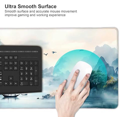 Large Mouse Pad, Desk Mat Computer Keyboard Pad Non-Slip Rubber Base Waterproof with Stitched Edges for Laptop Gaming, Office & Home 31.5 x 11.8 Inch (XL-13) - color: Xl-13