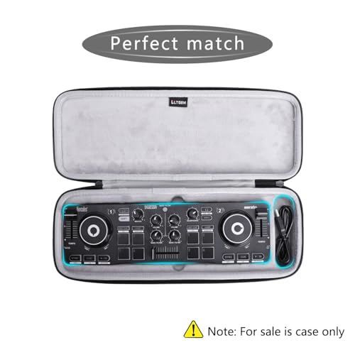 LTGEM DJ Controller Case for Hercules Compact DJ DJControl Starlight - Hard Storage Travel Protective Carrying Bag - size: Hercules DJControl Starlight
