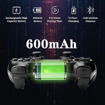 Wireless Controller for Ps4 Controller Compatible with PS4/Slim/Pro/Windows PC,with Touchpad/Vib-ration/Built-in Speaker&3.5mm Headphone Jack/Six-axis Motion Control/USB-C Charging Cable (BLACK RED) - color: Red Black