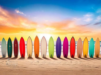 Cross & Glory | 1000 Piece Jigsaw Puzzles for Adults | Sunrise Surf | Vibrant Beach Scene Artwork | 2mm Thick Pieces | Bonus Reference Poster | Satin Finish | Ages 14+ - color: Sunrise Surf