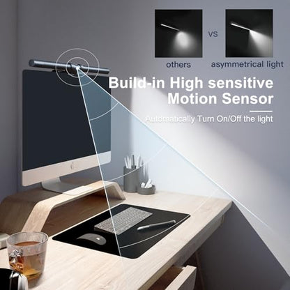 Monitor Light Bar with Motion Sensor, USB LED Desk Lamp,Home Office Gaming | No Glare Eye-Care LED Screen Bar,Touch Control USB Reading Desk Lamp for Flat & Curved Monitor - style: Touch+Sensor