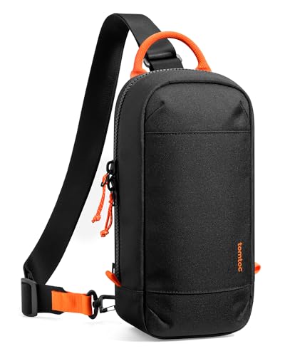 tomtoc Sling Carrying Bag for Nintendo Switch 2 with 8 Game Card Slots | Protective Crossbody Chest Bag with Organized Storage for Console, Controllers and Accessories, Gaming Pouch for Daily Travel - color: Black