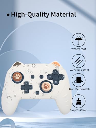 Case for Nintendo Switch 2 Pro Controller,UYRUREL Premium Sillence Material,Shock-Absorbing and Anti Drop Protection Soft Shell,with Stickers and Thumb Grips,Brown. - color: Brown