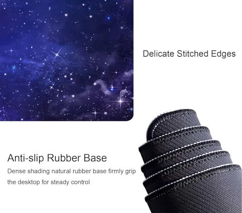 Galaxy Universe Purple XL Gaming Mousepad - 31.5''X 11.8'' Desk Pad for Laptop, Computer, Keyboard, Mouse - Cute Desk Accessory - color: Galaxy Universe