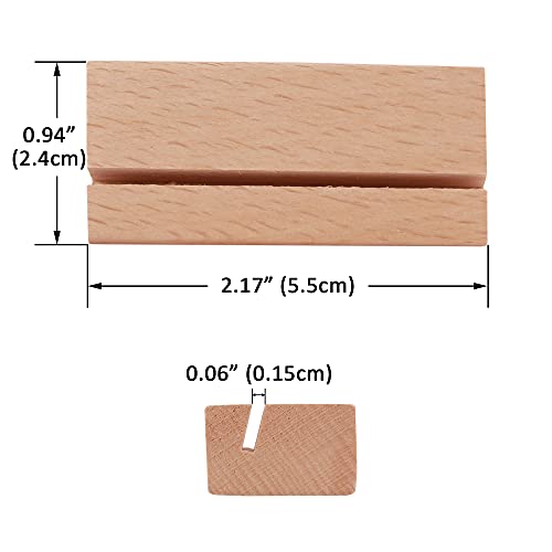 WILLOWDALE 12Pcs 2.17 Inch Place Card Holder, Photo & Picture Stand Holder | Wooden Card Stands for Display, Party Poster Paper Stand Wedding Table Number Holders for Home and Office Decoration - size: 12pcs 2.17"