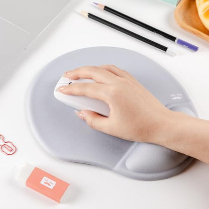 Mr. Pen- Ergonomic Mouse Pad with Wrist Rest | Light Gray Breathable Fabric with Memory Foam Cushion, Non-Slip Rubber Base, Gel Mouse Pad with Wrist Support - color: Light Gray