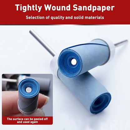 400 Grit Sanding Drums Sandpaper Sticks Set for Dremel Rotary Tool with 1/8" Shank,10 Pcs Sanding Drums Accessories Dry/Wet Abrasive Cylinders for Wood/Metal Rust Removal/Jade Polishing - size: 400 Grit