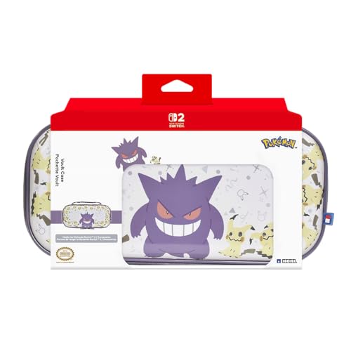 HORI Vault Case (Gengar & Mimikyu) for Nintendo Switch 2 - Hard Shell Case for Switch 2 - Officially Licensed by Nintendo and The Pokemon Company International - color: White