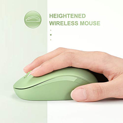 seenda Wireless Mouse, 2.4G Noiseless Mouse with USB Receiver Portable Computer Mice for PC, Tablet, Laptop with Windows System (Olive Green) - color: Olive Green