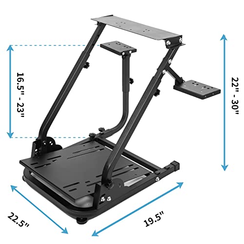 Anman racing simulator cockpit Steering Wheel Stand with Double Gear Shifter Mount Fit for Logitech G25 G27 G29 G920 G923,Foldable Gaming Cockpit Stand,without Pedal and Steering Wheel