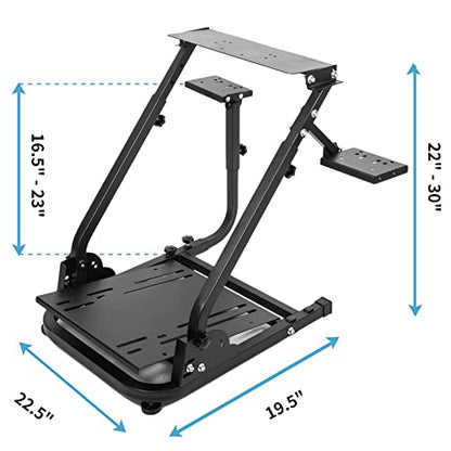Anman racing simulator cockpit Steering Wheel Stand with Double Gear Shifter Mount Fit for Logitech G25 G27 G29 G920 G923,Foldable Gaming Cockpit Stand,without Pedal and Steering Wheel