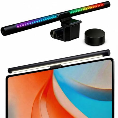 YEELIGHT Monitor Light Bar RGB Backlight, Ra98 Computer Lamp Works with Matter & Alexa for Home Office Gaming, 350LM Dimmable No Glare Eye-Care LED Screen Bar, USB Desk Lamp with Screen & Music Sync - color: Black
