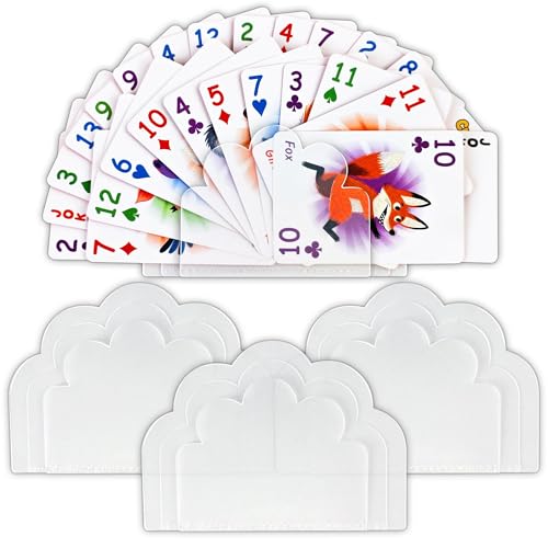 rokt&razo Card Holders for Kids & Seniors, 4-Pack, Lightweight Card Stand | Lightweight plastic card stands keep hands organized for poker, Rummy, Go Fish, Old Maid, family game nights and travel.