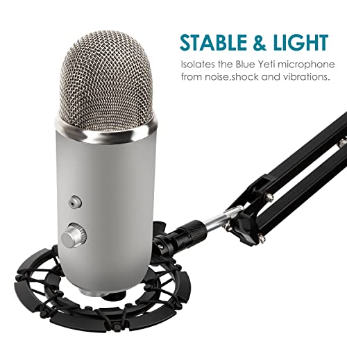 Blue Yeti Shock Mount, Alloy Shockmount Reduces Vibration Noise Matching Mic Boom Arm, Compatible for Blue Yeti and Yeti Pro Microphone by YOUSHARES - color: Shock Mount