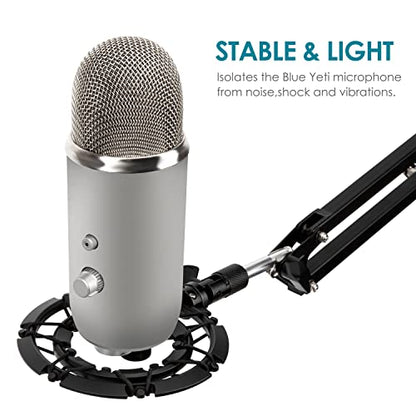 Blue Yeti Shock Mount, Alloy Shockmount Reduces Vibration Noise Matching Mic Boom Arm, Compatible for Blue Yeti and Yeti Pro Microphone by YOUSHARES - color: Shock Mount