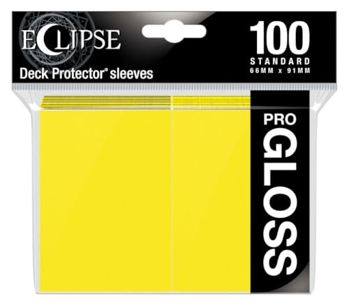 BoardGame E-15608 Ultra Pro-Eclipse Gloss Standard Sleeves 100 Pack-Lemon Yellow - color: Lemon Yellow