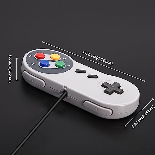 SAFFUN 2 Pack Wired SNES Controller, Fully Compatible With Original SNES/SFC - [Plug and Play] (Multi-Color Keys) - color: Wired Multi-Color Keys